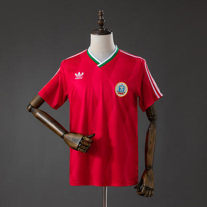 Camisola Bulgaria 1986 Alternativa Vermelha Versão Adepto