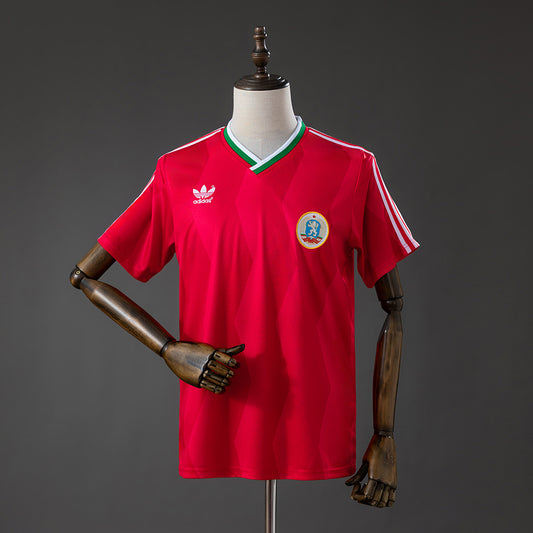 Camisola Bulgaria 1986 Alternativa Vermelha Versão Adepto