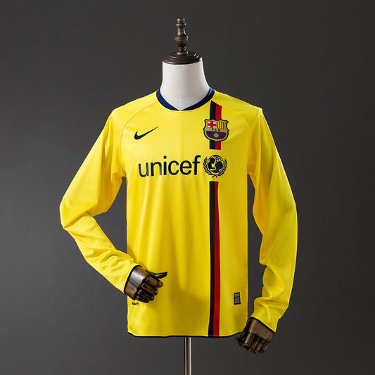 Camisola Manga Comprida FC Barcelona 2008-09 Alternativa Amarela Versão Adepto