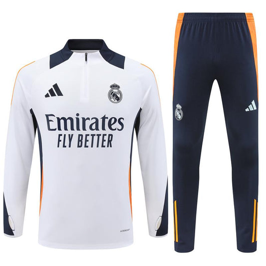 Fato Treino Criança Real Madrid CF 2024-25 - Camisola com Fecho