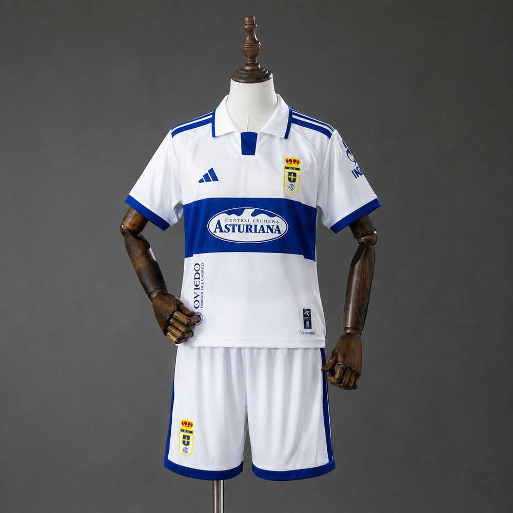 Kit Criança Real Oviedo 2026-27 Alternativo Branco