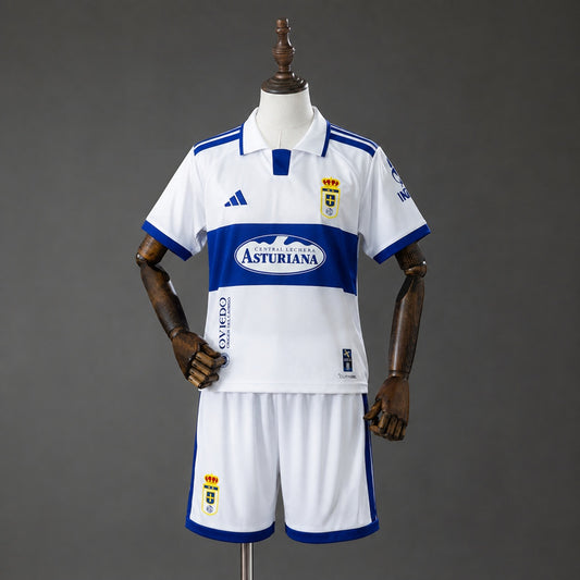 Kit Criança Real Oviedo 2026-27 Alternativo Branco