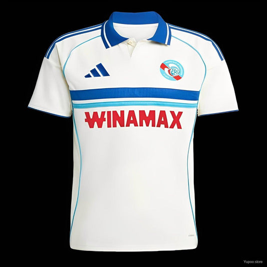 Camisola RC Strasbourg 2025-26 Alternativa Branca Versão Adepto