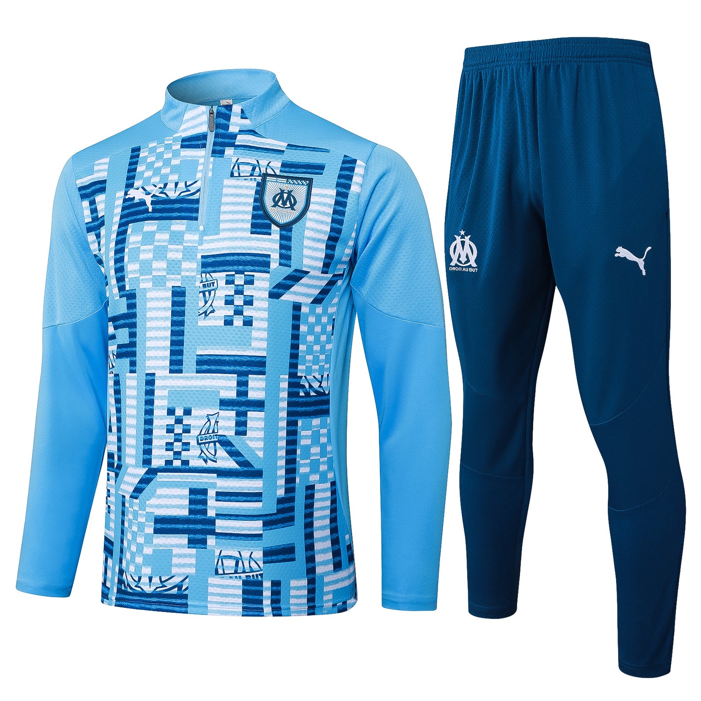 Fato de Treino Olympique Marselha 2024-25 - Camisola com Fecho