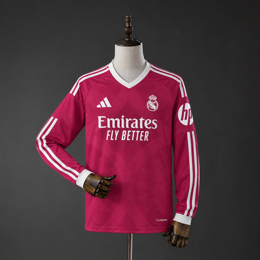 Camisola Manga Comprida Real Madrid CF 2026-27 Alternativa Vermelha Versão Adepto