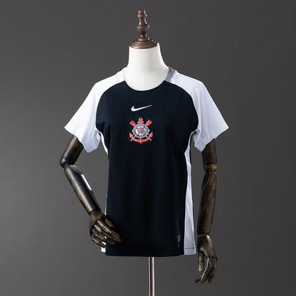 Camisola SC Corinthians 2025-26 Alternativa Preta Lisa Versão Mulher