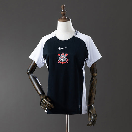 Camisola SC Corinthians 2025-26 Alternativa Preta Lisa Versão Mulher