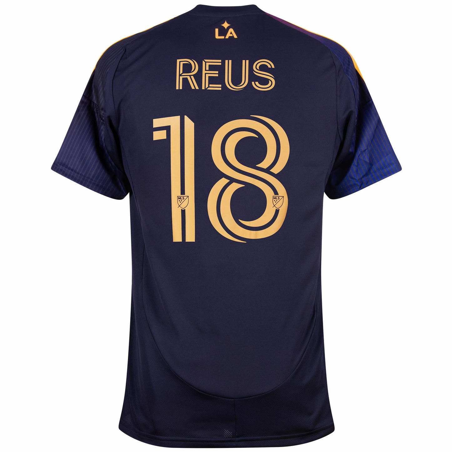Camisola Los Angeles Galaxy 2025-26 Alternativa Azul Versão Adepto REUS #18