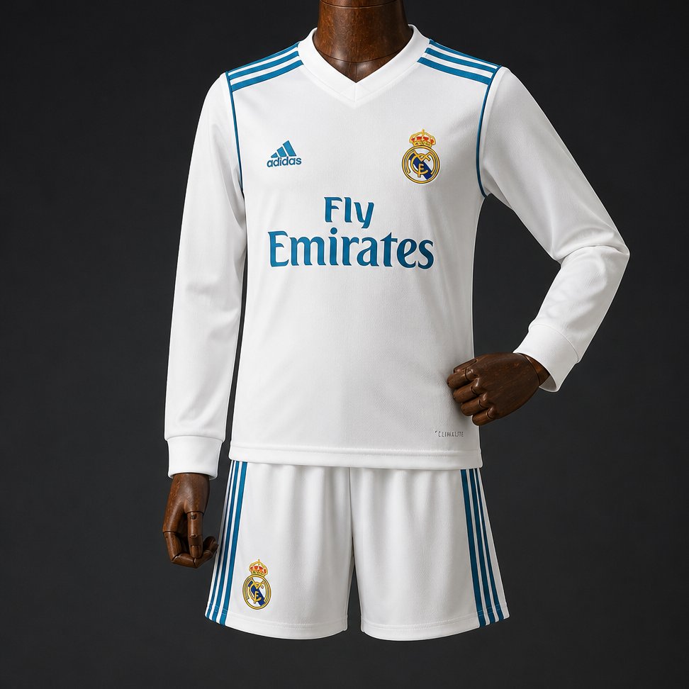 Kit Criança Manga Comprida Real Madrid CF 2017-18 Principal