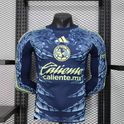 Camisola Manga Comprida CF America 2025-26 Alternativa Azul Versão Jogador