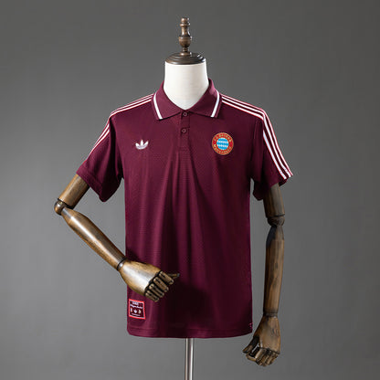 Polo FC Bayern Munique 2025-26 Vermelho Escuro