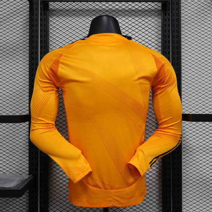 Camisola Manga Comprida Real Madrid CF 2024-25 Alternativa Laranja Versão Jogador