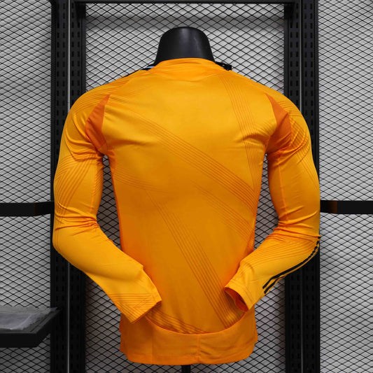Camisola Manga Comprida Real Madrid CF 2024-25 Alternativa Laranja Versão Jogador