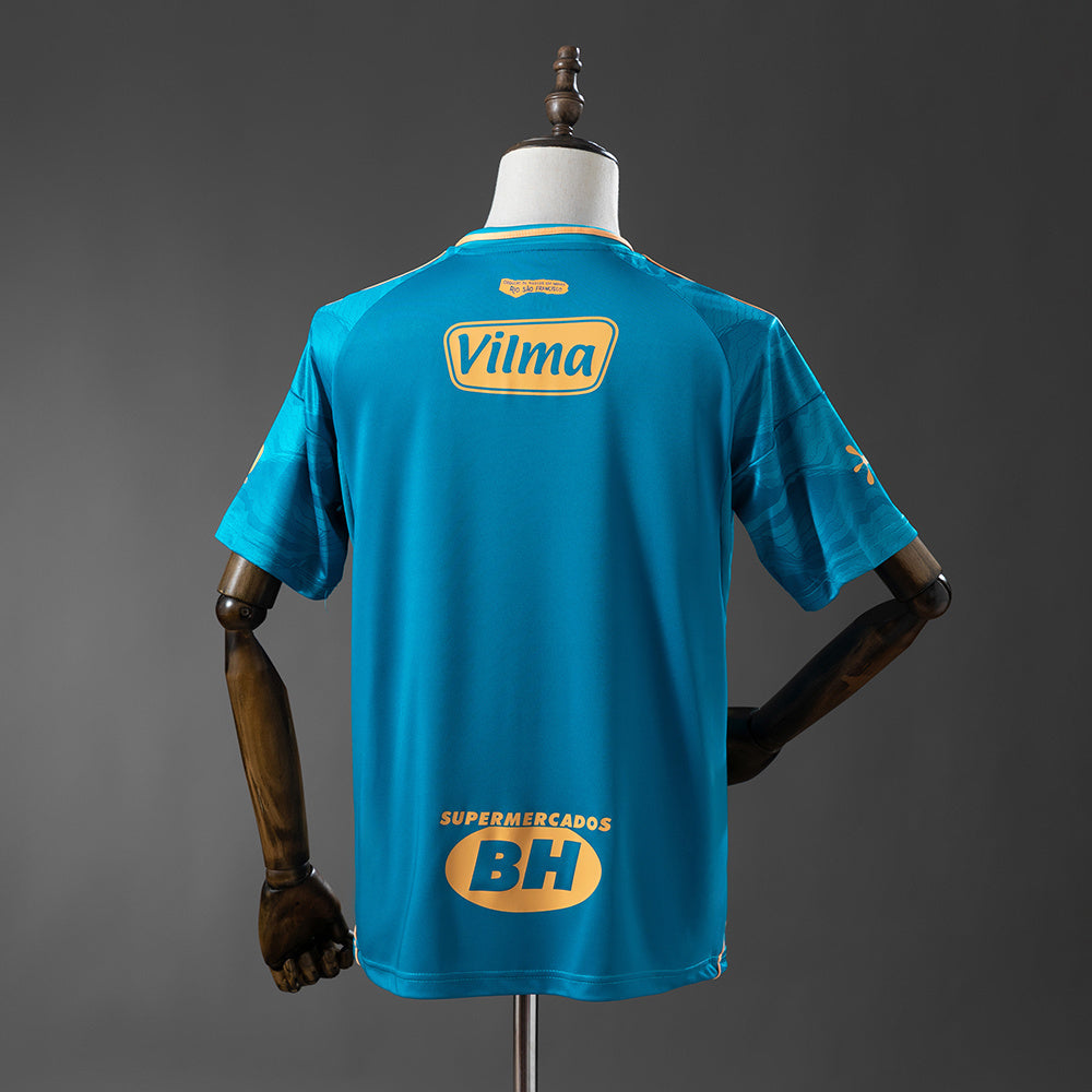 Camisola Cruzeiro EC 2025-26 Alternativa Azul Versão Adepto Todos Patrocinadores