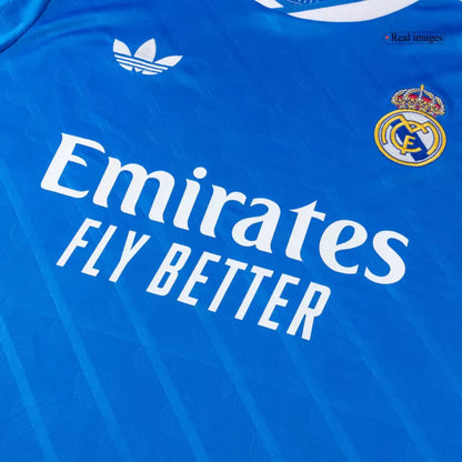 Camisola Real Madrid CF 2025-26 Alternativa Azul Versão Adepto MBAPPÉ #10