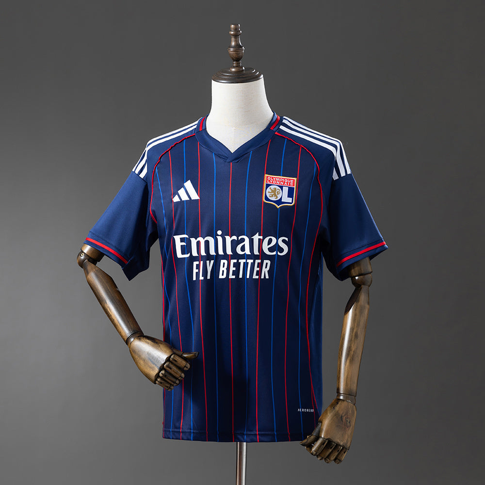 Camisola Olympique Lyon 2025-26 Alternativa Azul Versão Adepto