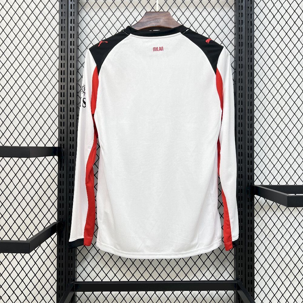 Camisola Manga Comprida Ac Milan 2025-26 Alternativa Branca Versão Adepto
