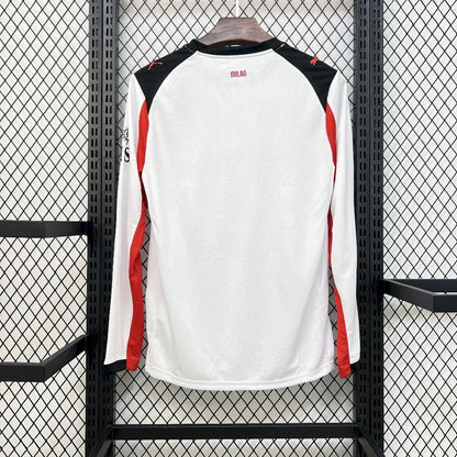 Camisola Manga Comprida Ac Milan 2025-26 Alternativa Branca Versão Adepto