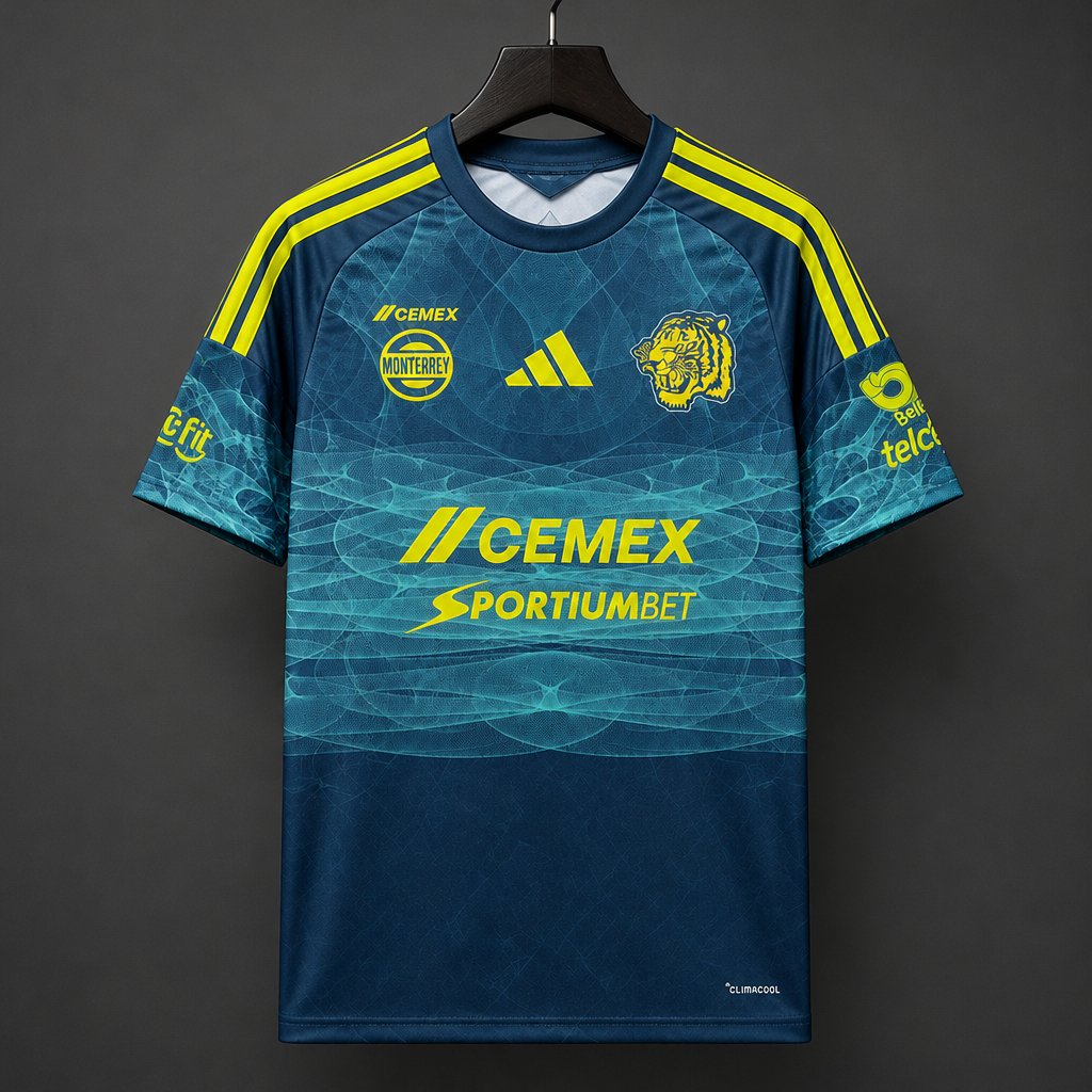 Camisola Tigres UANL 2026-27 Alternativa Azul Clara Versão Adepto