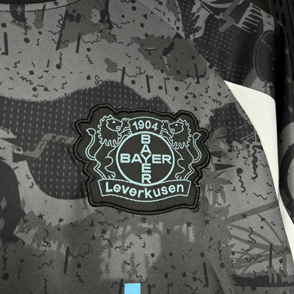 Camisola Bayer 04 Leverkusen 2024-25 Alternativa Preta Versão Adepto