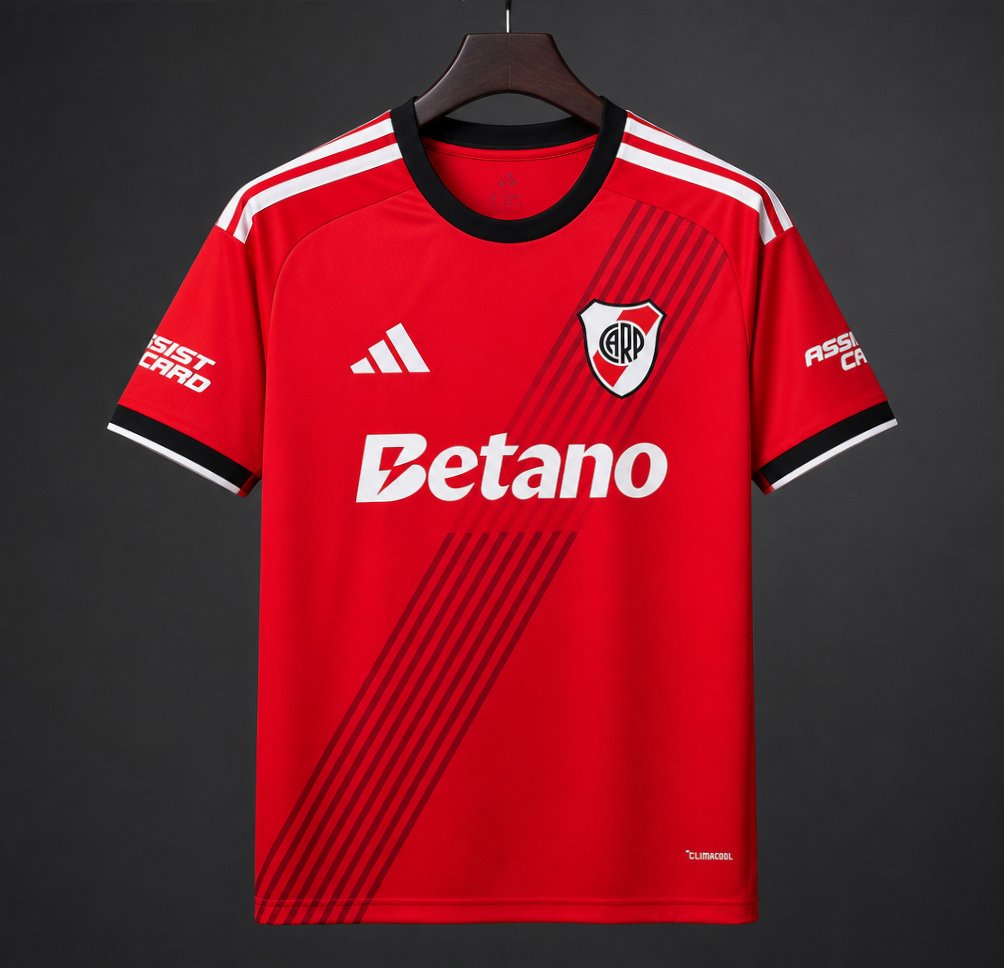Camisola CA River Plate 2026-27 Alternativa Vermelha Versão Adepto