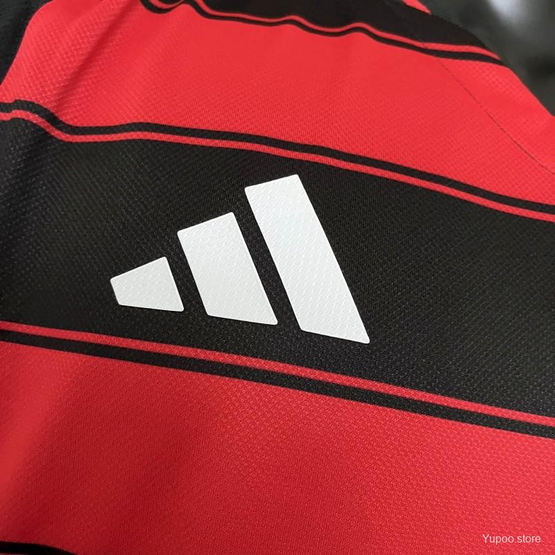 Camisola CR Flamengo 2025-26 Principal Versão Jogador Todos Patrocinadores
