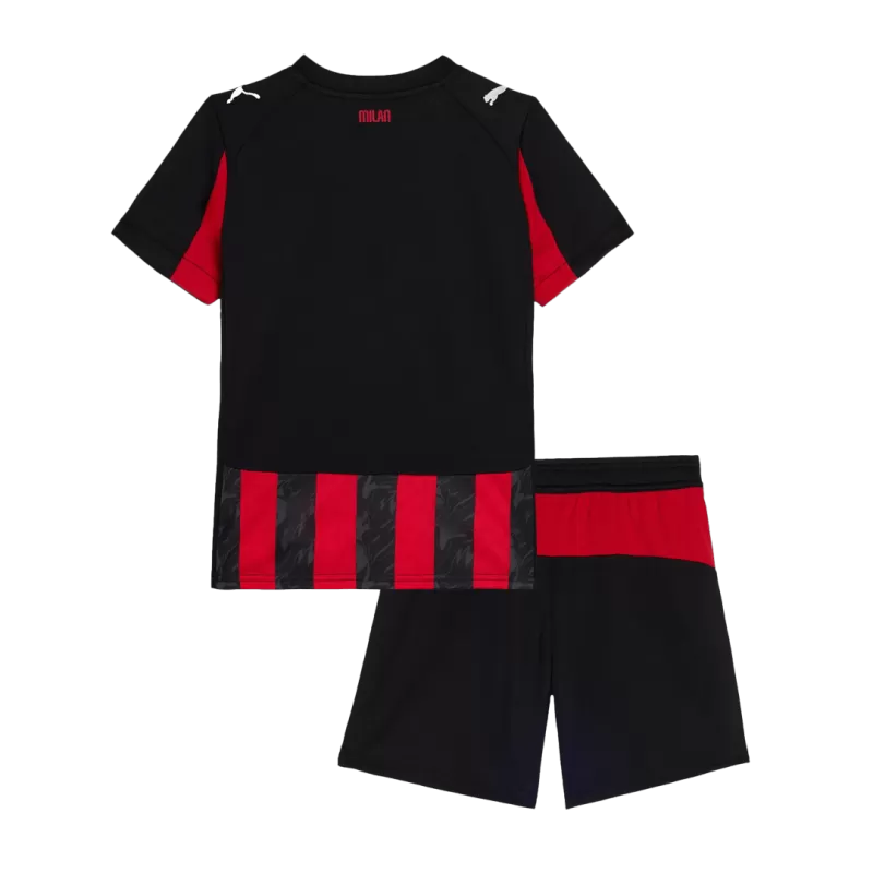 Kit Criança AC Milan 2025-26 Principal RAFA LEÃO #10 (Entrega Imediata)