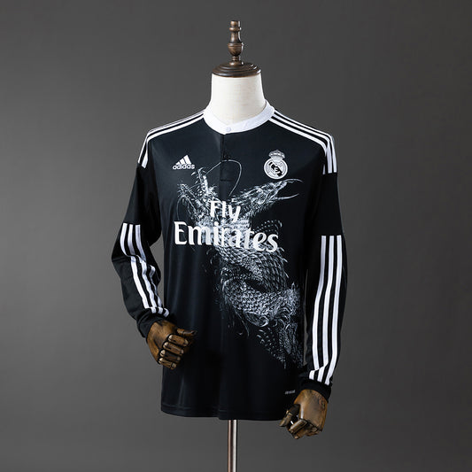 Camisola Manga Comprida Real Madrid 2014-15 Alternativa Preta Versão Adepto