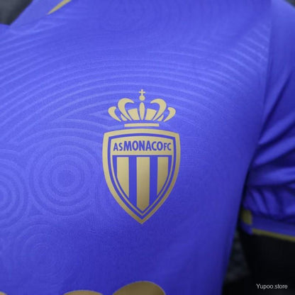 Camisola AS Monaco 2025-26 Alternativa Azul Versão Jogador