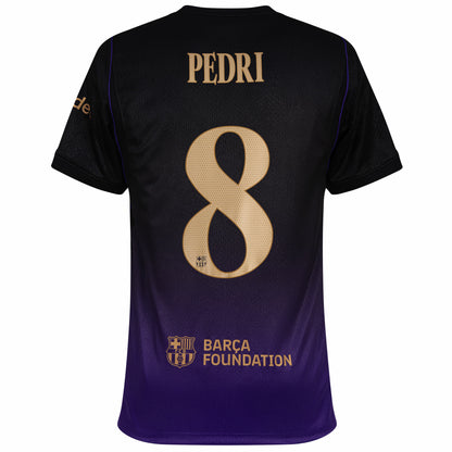 Camisola FC Barcelona 2026-27 Alternativa Roxa UCL Versão Adepto PEDRI #8