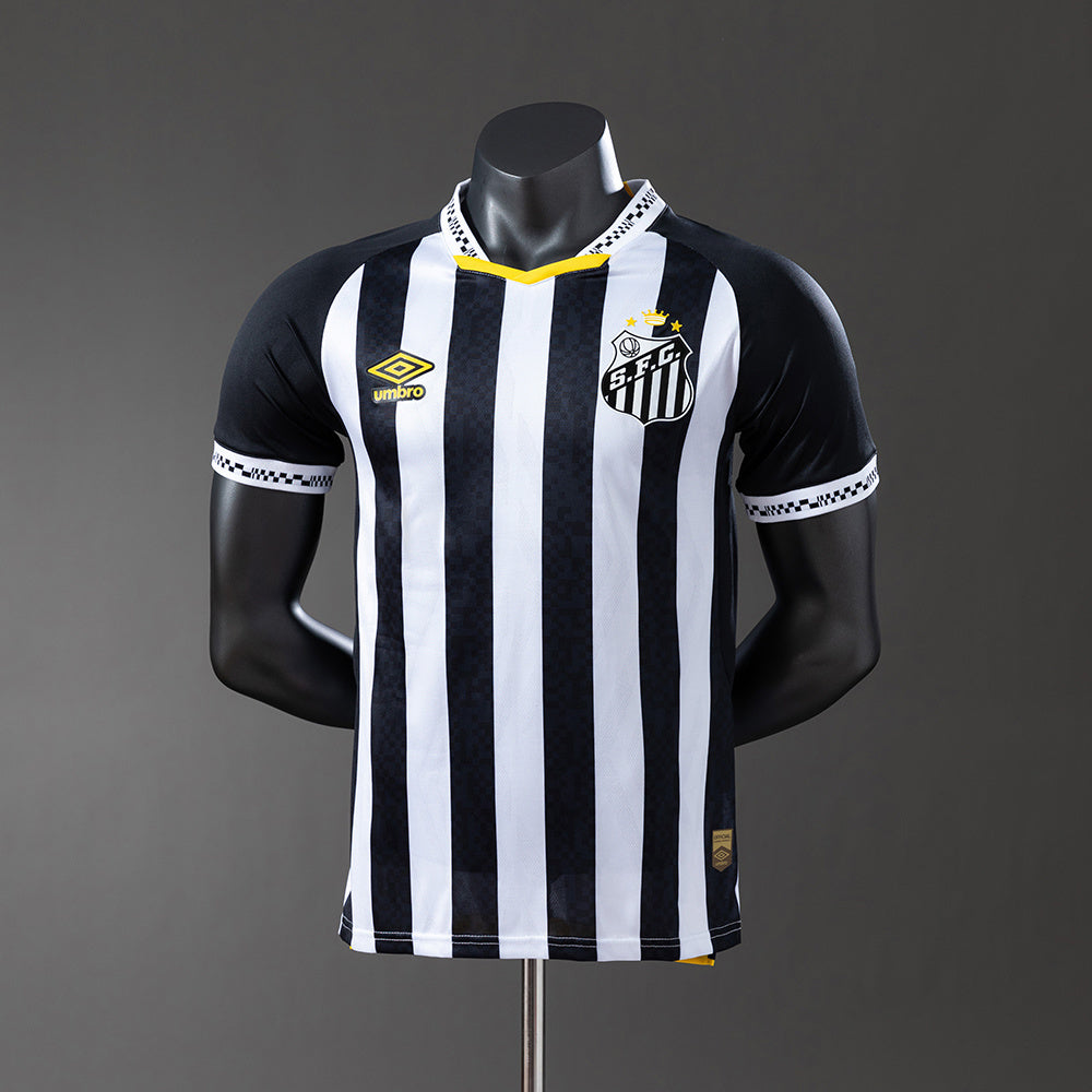 Camisola Santos FC 2025-26 Alternativa Preta/Branca Versão Jogador