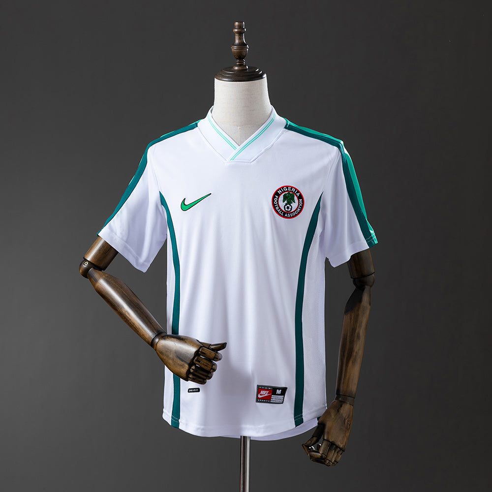 Camisola Nigeria 1998 Alternativa Branca Versão Adepto