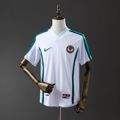 Camisola Nigeria 1998 Alternativa Branca Versão Adepto