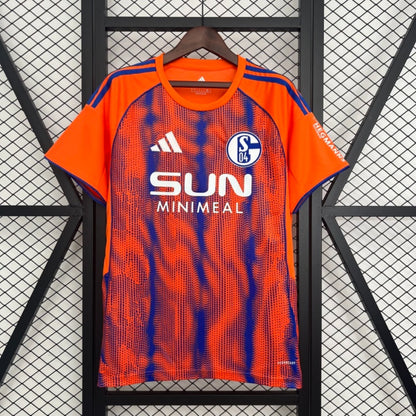 Camisola Schalke 04 2025-26 Alternativa Laranja Versão Adepto