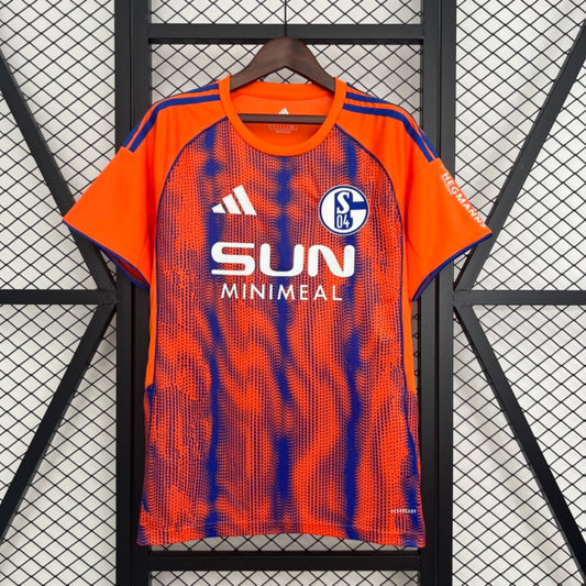 Camisola Schalke 04 2025-26 Alternativa Laranja Versão Adepto
