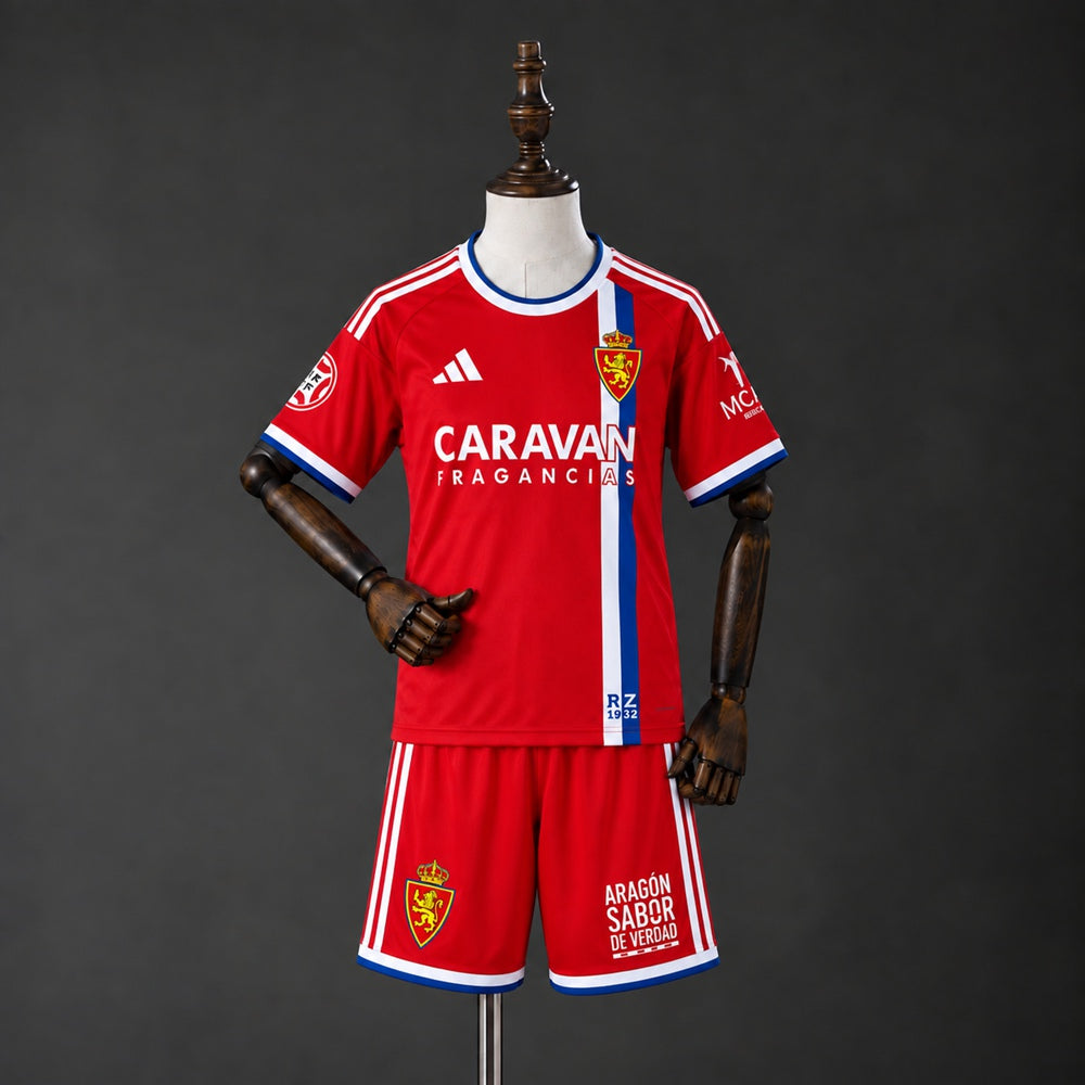 Kit Criança Real Saragoça 2026-27 Alternativo Vermelho