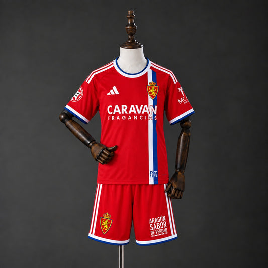 Kit Criança Real Saragoça 2026-27 Alternativo Vermelho
