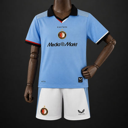 Kit Criança Feyenoord 2026-27 Alternativo Azul Claro