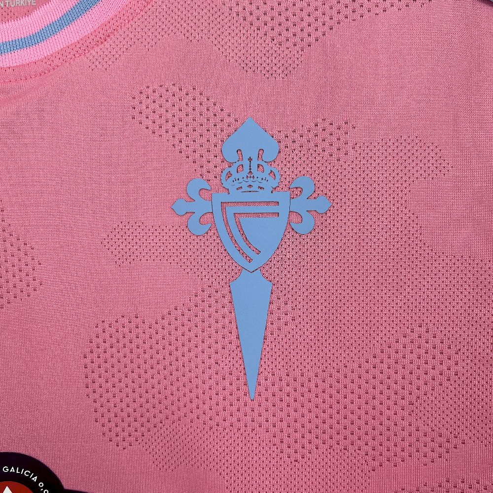Camisola Celta Vigo 2025-26 Alternativa Rosa Versão Adepto