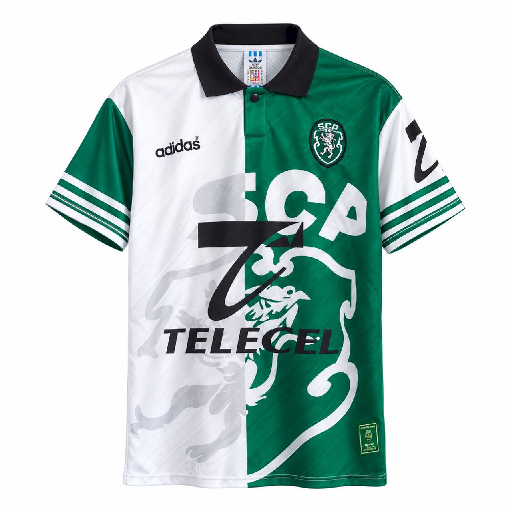 Camisola S.C.P. 1996-97 Alternativa Verde/Branca Versão Adepto