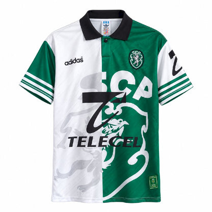 Camisola S.C.P. 1996-97 Alternativa Verde/Branca Versão Adepto