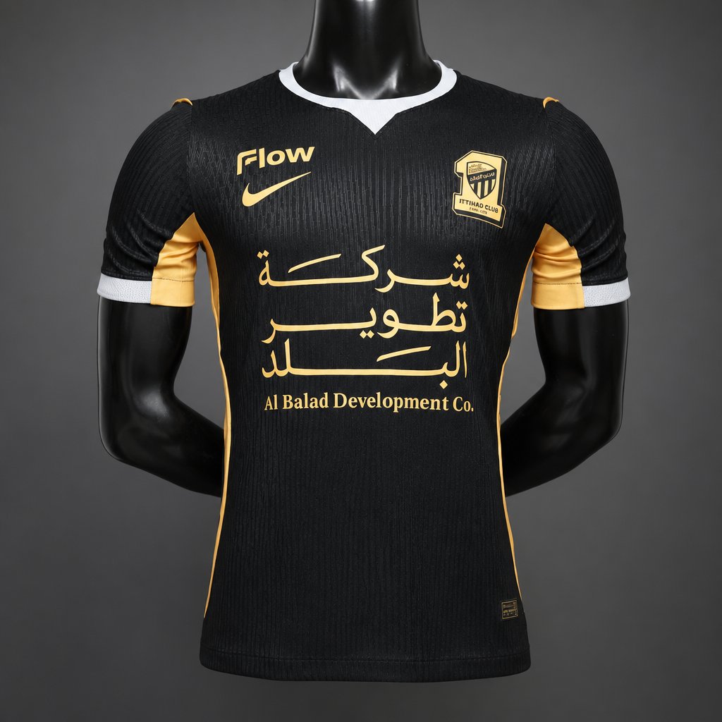 Camisola Al-Ittihad 2026-27 Alternativa Preta Versão Jogador