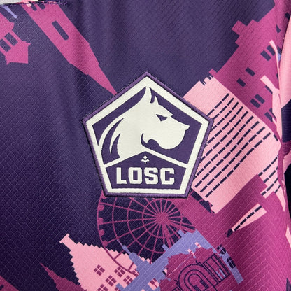 Camisola LOSC Lille 2025-26 Alternativa Roxa Versão Adepto