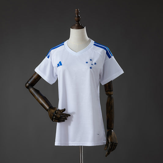 Camisola Cruzeiro EC 2026-27 Alternativa Branca Lisa Versão Mulher