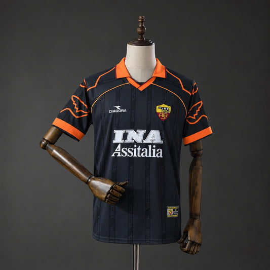 Camisola AS Roma 1999-00 Alternativa Preta Versão Adepto