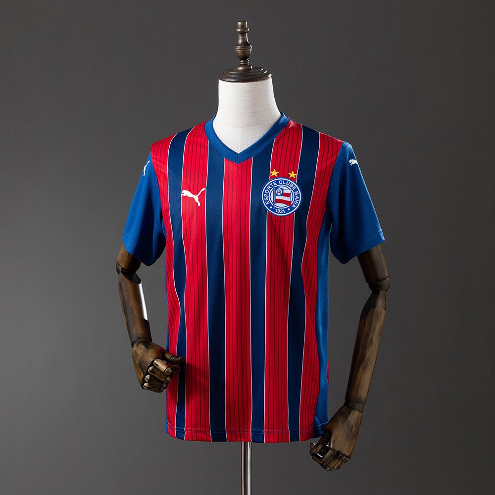 Camisola EC Bahia 2025-26 Alternativa Vermelha/Riscas Lisa Versão Adepto