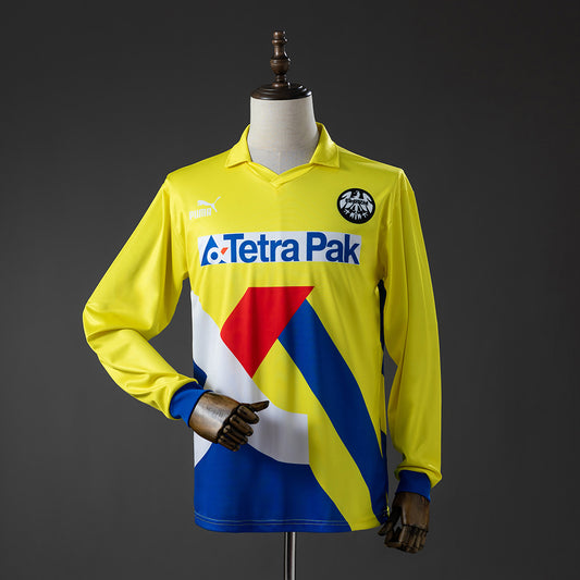 Camisola Manga Comprida SG Eintracht Frankfurt 1993-94 Alternativa Amarela Versão Adepto