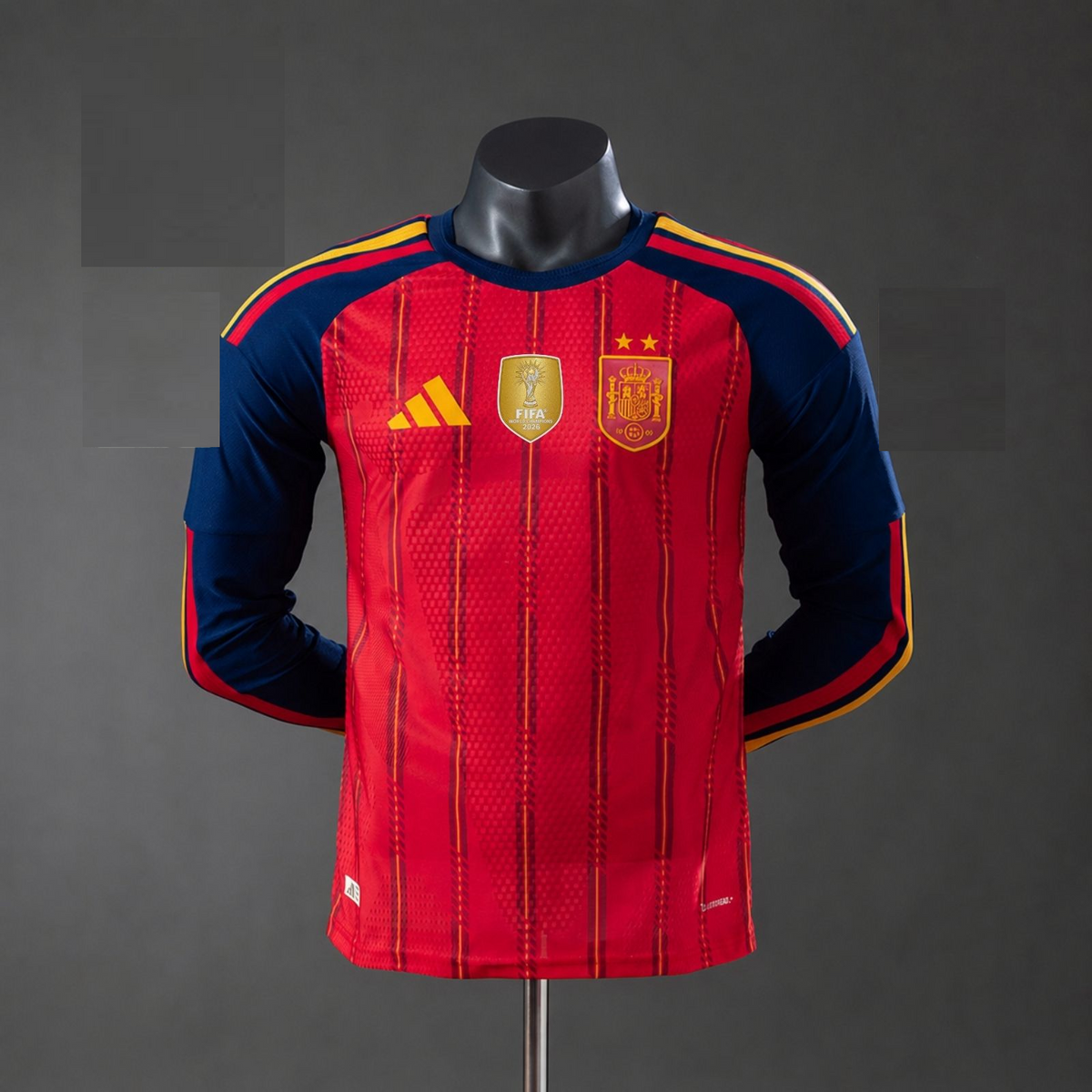 Camisola Manga Comprida Espanha 2026 Principal 2 Estrelas Campeão Versão Jogador