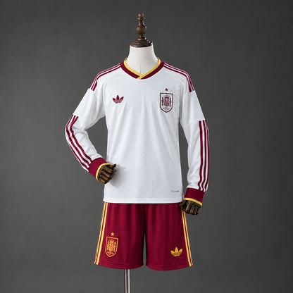 Kit Criança Manga Comprida Espanha 2026 Alternativo Branco