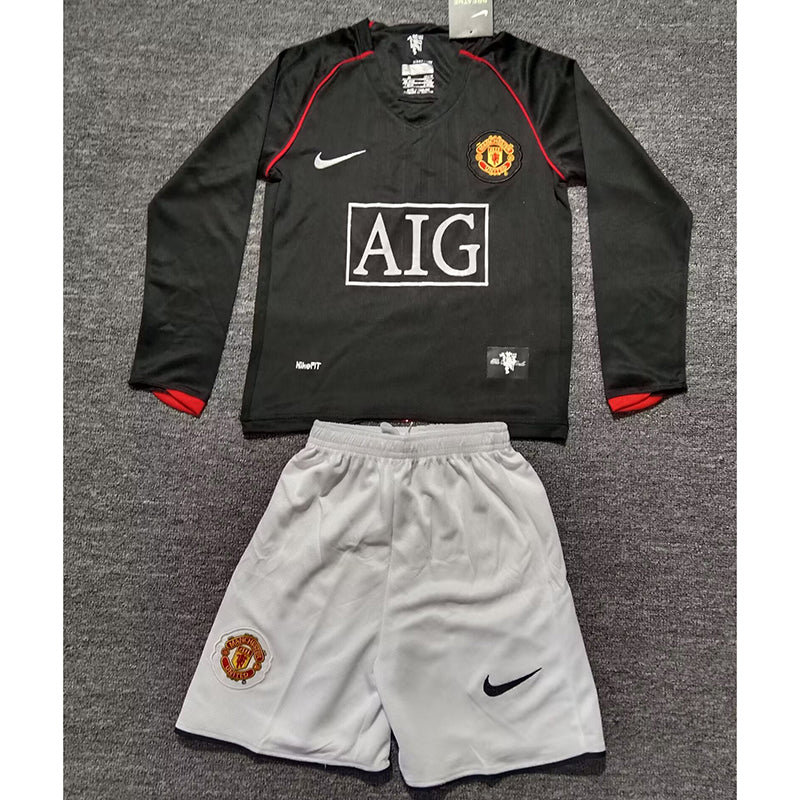 Kit Criança Manga Comprida M-United 2007-08 Alternativo
